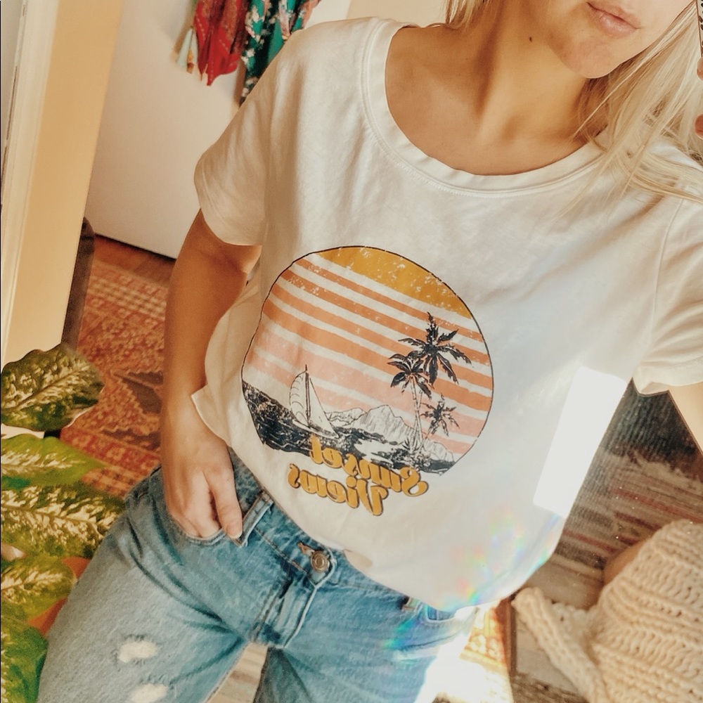 Sunset Views Oversized graphic T-shirt